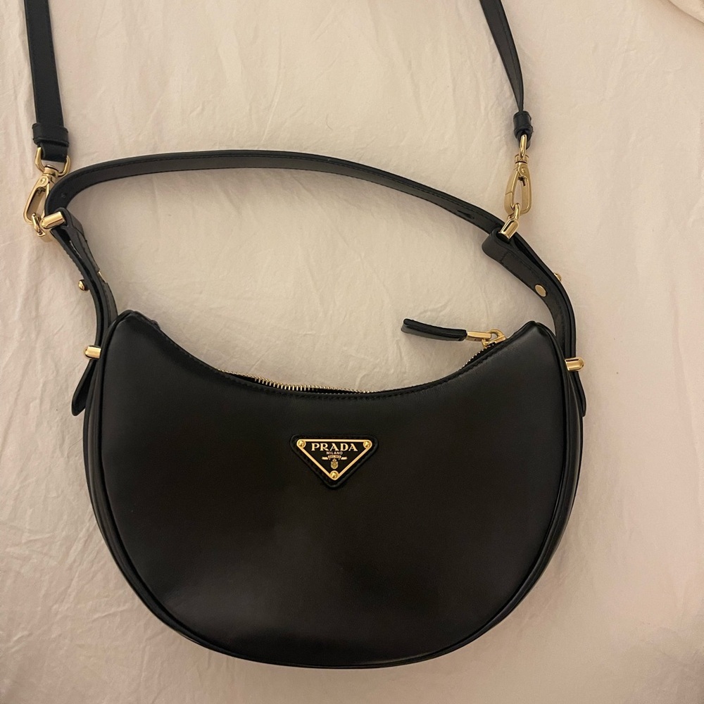 Prada Black Leather Shoulder Bag